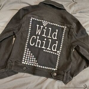 U.S. Polo Assn. Black Jean Jacket with Wild Child Design
